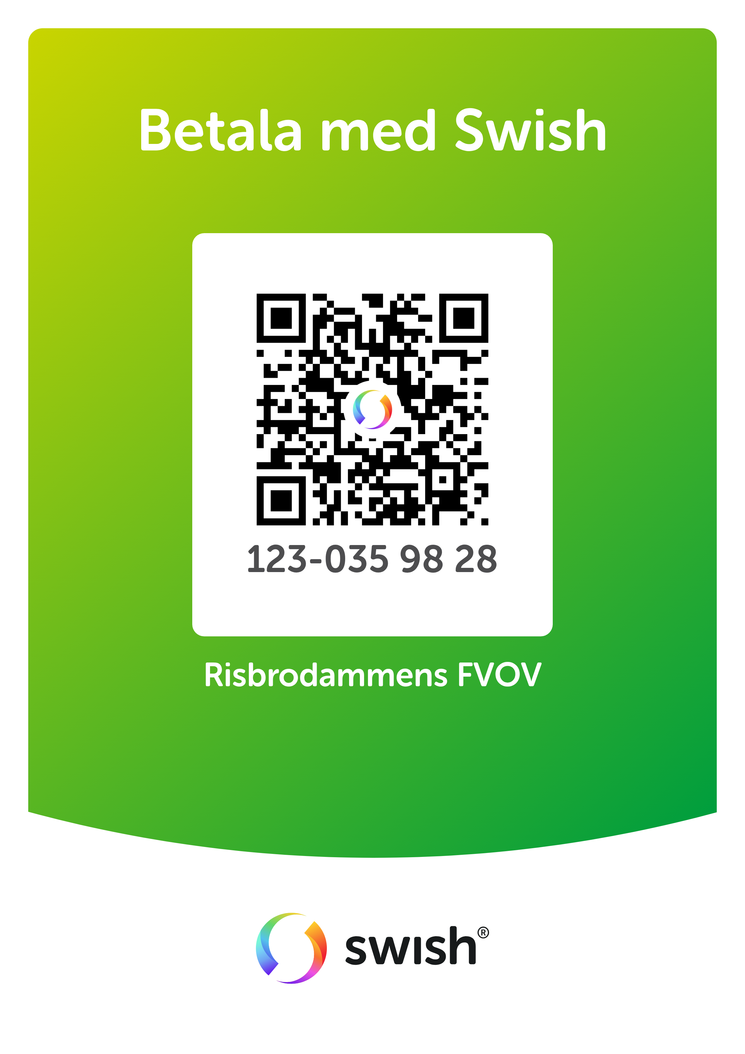 Swish QR-kod – nummer 123-035 98 28